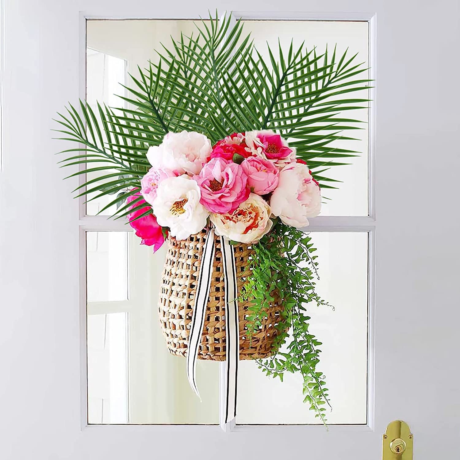 5pcs Golden Artificial Palm Le - Florist Supply Vases 评论和价格