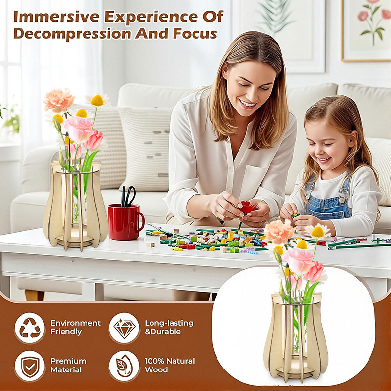 Wooden Puzzle Vase For Bouquet - Florist Supply Vases 评论和价格