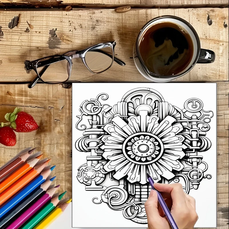 Coloring Book Steampunk Flower - Flower Supplies 评论和价格