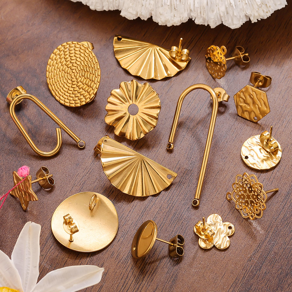 10pcs Stainless Steel Earrings - Flower Supplies 评论和价格