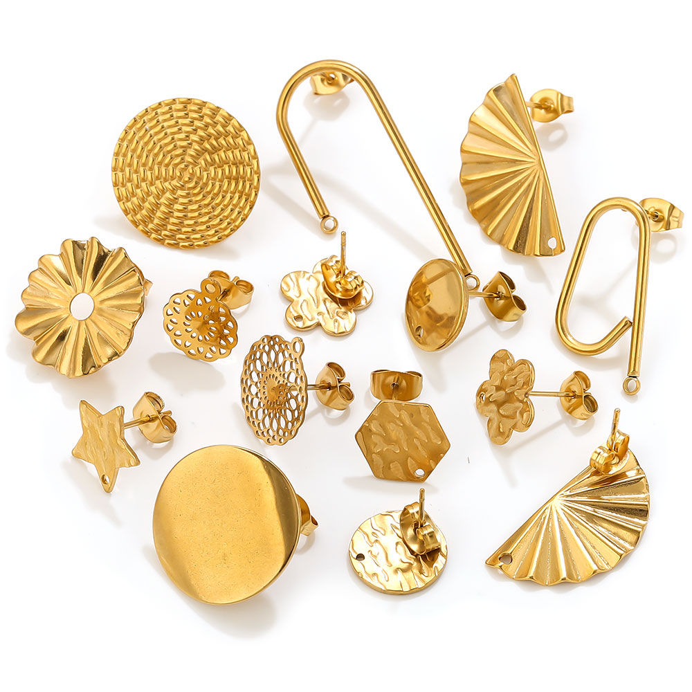 10pcs Stainless Steel Earrings - Flower Supplies 评论和价格