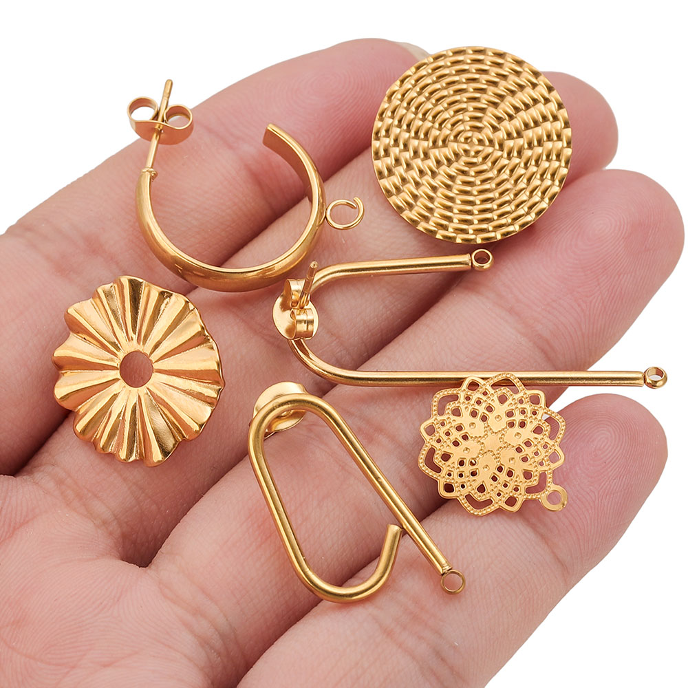 10pcs Stainless Steel Earrings - Flower Supplies 评论和价格