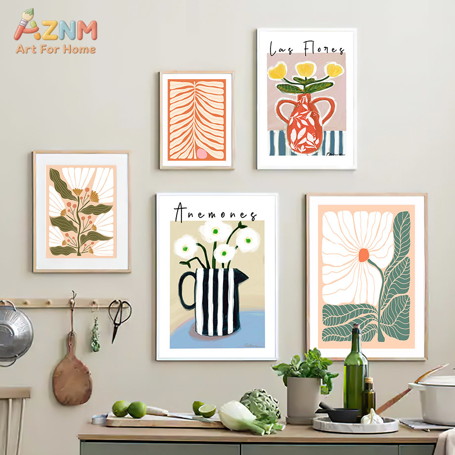AZNM Boho Floral Canvas Wall A - Florist Supply Vases 评论和价格